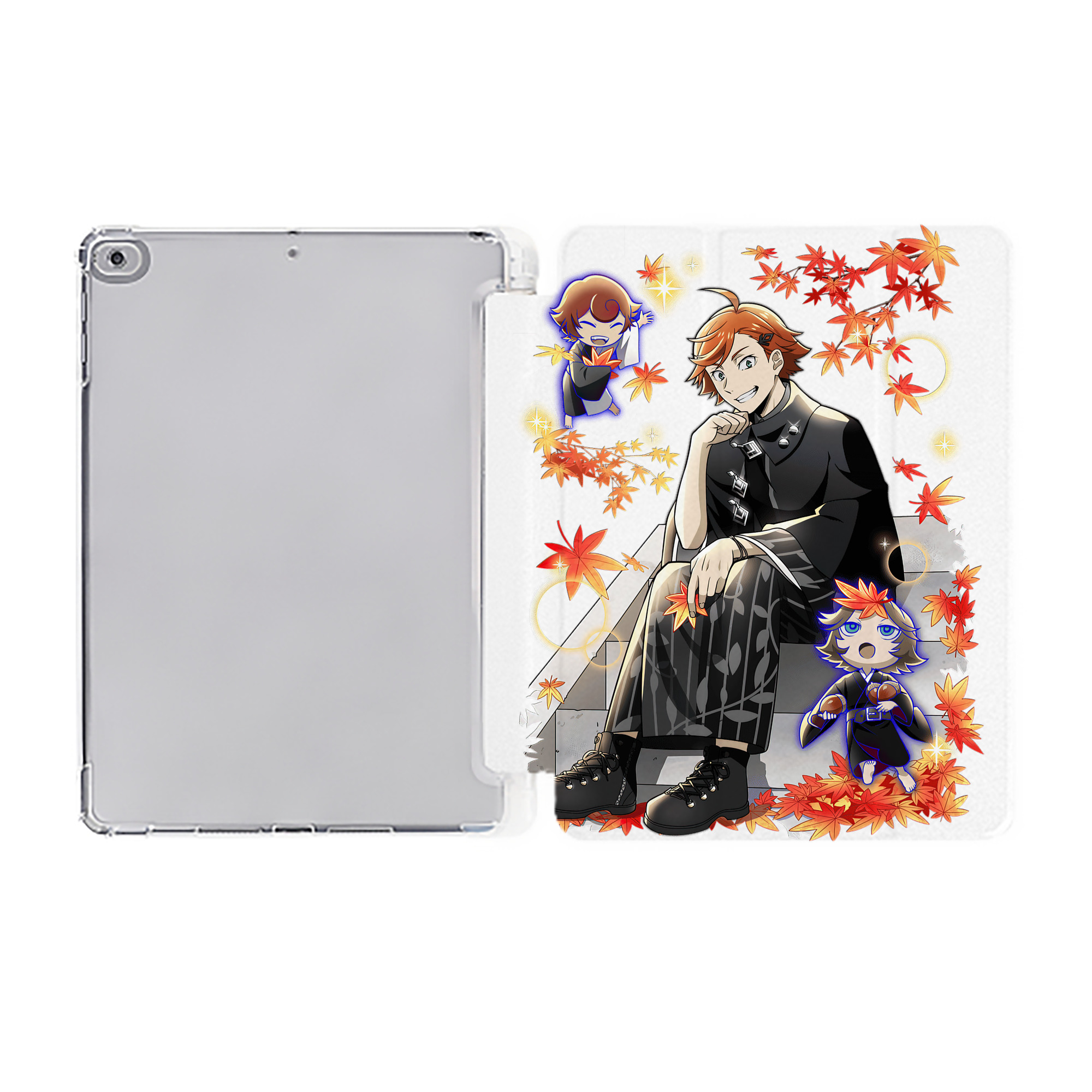 （画像用） 文豪ストレイドッグス Bungo Stray Dogs IPad ケース ペン収納付き 三つ折りスタンド PUレザー×シリコン 対応機種9.5/10.5/10.9インチ